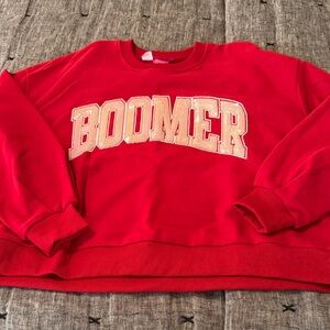 QUEEN OF SPARKLES Red 'Boomer' Sweatshirt